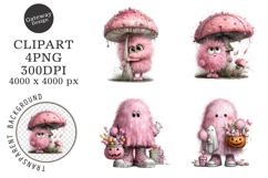 Whimsical Halloween Pink Ghost Clipart Product Image 1
