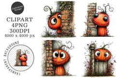 Whimsical Halloween Pumpkin Clipart Product Image 1