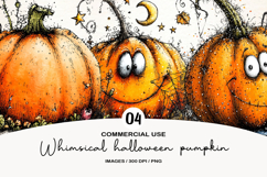 whimsical halloween pumpkin Clipart Product Image 1