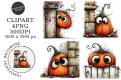 Whimsical Halloween Pumpkin Clipart Product Image 1