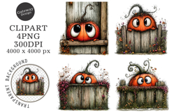 Whimsical Halloween Pumpkin Clipart Product Image 1