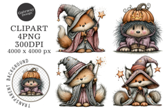 Whimsical Halloween Quirky Animal Clipart Product Image 1