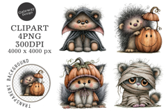 Whimsical Halloween Quirky Animal Clipart Product Image 1