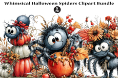 Whimsical Halloween Spiders Clipart Bundle Product Image 1