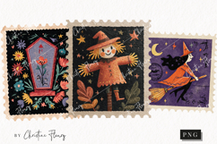 Whimsical Halloween Postage Stamps | Halloween Png Product Image 1