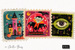 Whimsical Halloween Postage Stamps | Halloween Png Product Image 1