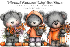 Whimsical Halloween Teddy Bear Clipart Product Image 1