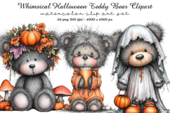 Whimsical Halloween Teddy Bear Clipart Product Image 1