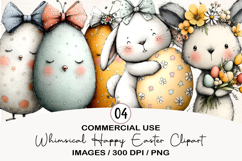 Whimsical Happy Easter Clipart Product Image 1