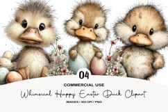 Whimsical Happy Easter Duck Clipart Product Image 1