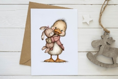 Whimsical happy easter duck clipart Product Image 2
