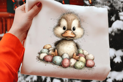 Whimsical Happy Easter Duck Clipart Product Image 2