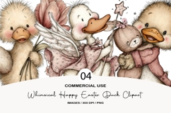 Whimsical happy easter duck clipart Product Image 1