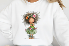 Whimsical Hawaii Little Girl Clipart Product Image 2