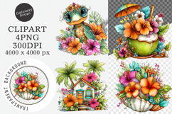 Whimsical Hawaiian Summer Clipart - Hawaiian Summer Png Product Image 1