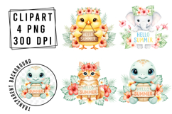 Whimsical Hello Summer Clipart Product Image 1