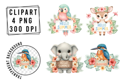 Whimsical Hello Summer Clipart Product Image 1