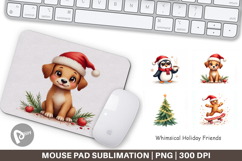 Whimsical Holiday Friends Mouse Pad Product Image 1