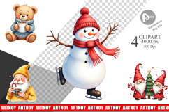 Whimsical Holiday Friends Clipart Product Image 1