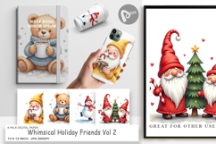 Whimsical Holiday Friends Digital Paper Product Image 1