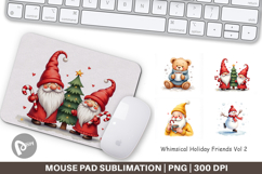 Whimsical Holiday Friends Mouse Pad Product Image 1