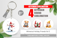 Whimsical Holiday Friends Keychain Product Image 1