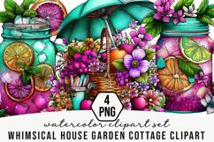 Whimsical House Garden Cottage Clipart Product Image 1