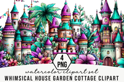 Whimsical House Garden Cottage Clipart Product Image 1