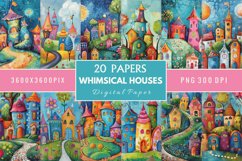 Whimsical Houses Digital Paper Bundle Product Image 1