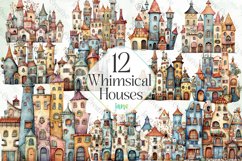 Whimsical Houses Sublimation Clipart Product Image 1