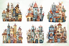 Whimsical Houses Sublimation Clipart Product Image 2