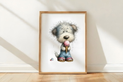 Whimsical Icecream Dog Watercolor Clipart Product Image 3