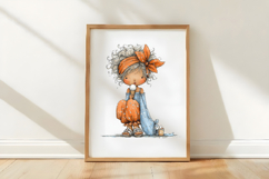 Whimsical Icecream Girl Watercolor Clipart Product Image 3