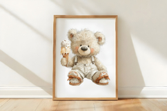 Whimsical Icecream Teddy Watercolor Clipart Product Image 3