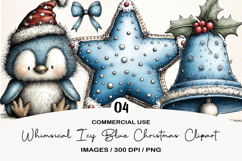 Whimsical Icy Blue Christmas Clipart Product Image 1
