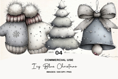 Whimsical Icy Blue Christmas Clipart Product Image 1