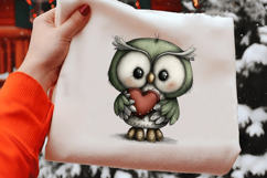 Whimsical Kawaii Valentine Owl Clipart Product Image 2