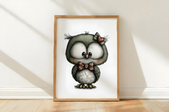 Whimsical Kawaii Valentine Owl Clipart Product Image 3
