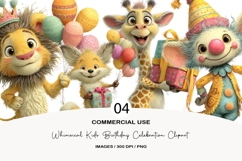Whimsical kids birthday celebration clipart Product Image 1
