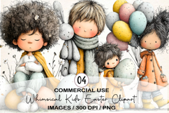 Whimsical Kids Easter Clipart Product Image 1