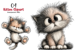 Whimsical Kitten Clipart PNG Product Image 1