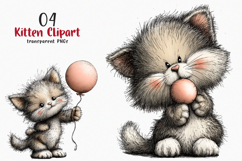 Whimsical Kitten Clipart PNG Product Image 1