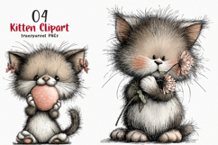 Whimsical Kitten Clipart PNG Product Image 1