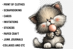 Whimsical Kitten Clipart PNG Product Image 2