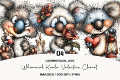 Whimsical Koala Valentine Clipart Product Image 1