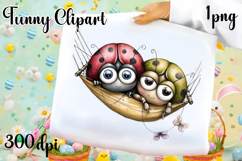 Watercolor Whimsical Ladybug Clipart PNG| Spring Garden Bug Product Image 1