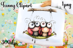 Watercolor Whimsical Ladybug Clipart PNG| Spring Garden Bug Product Image 1