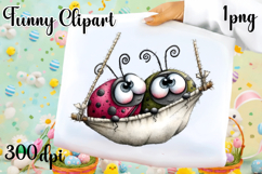 Watercolor Whimsical Ladybug Clipart PNG| Spring Garden Bug Product Image 1