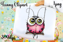 Watercolor Whimsical Ladybug Clipart PNG| Spring Garden Bug Product Image 1