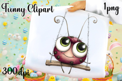 Watercolor Whimsical Ladybug Clipart PNG| Spring Garden Bug Product Image 1